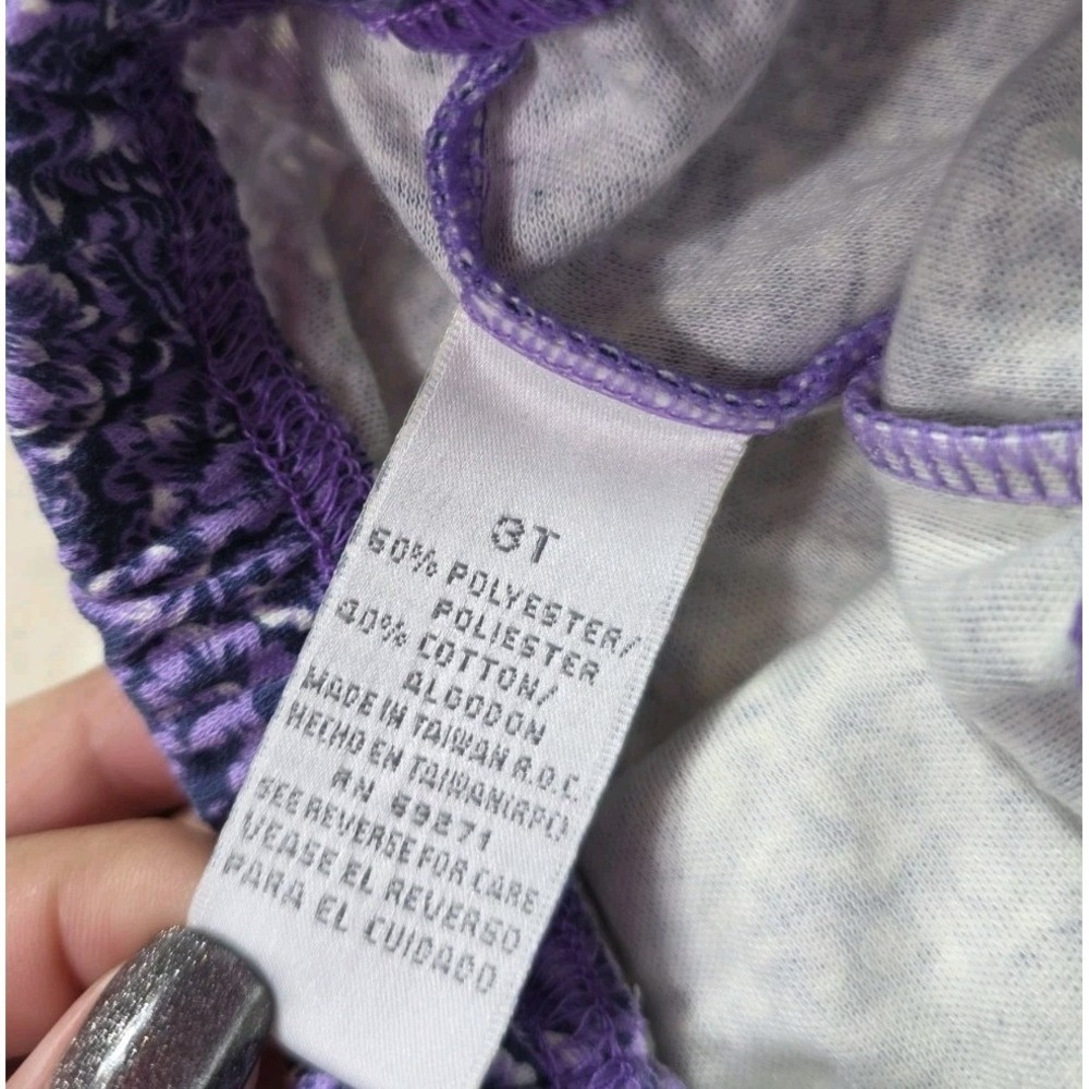 Vintage Specialty Kids Purple Fleece Hoodie Floral Pants Outfit Set 3T NWT - Picture 7 of 7